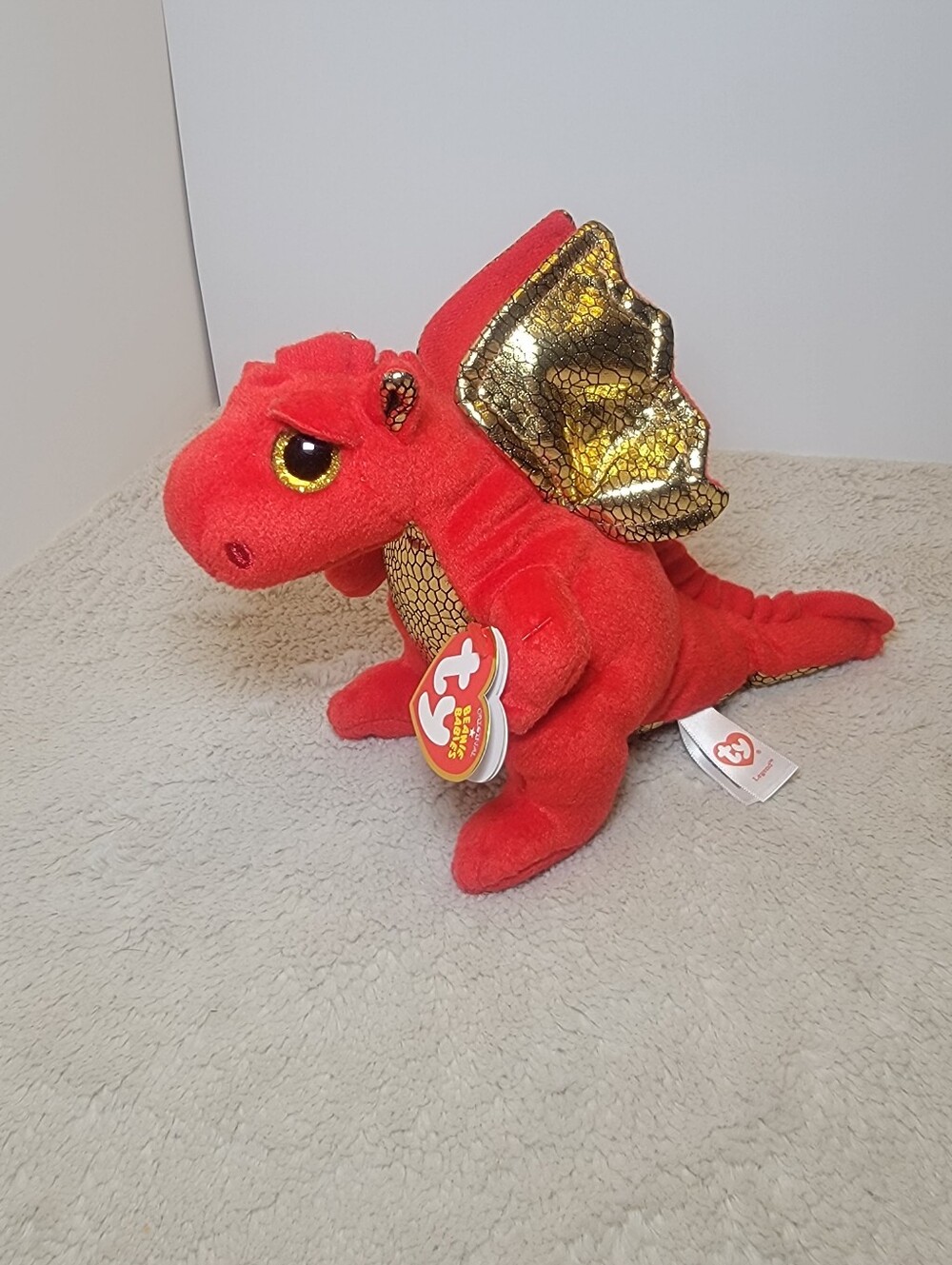 Ty Beanie Baby Legend the Red Dragon 6" Plush – New With Tags NWT Retired